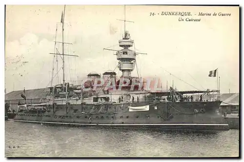 Cartes postales Bateau Guerre Dunkerque Un cuirasse