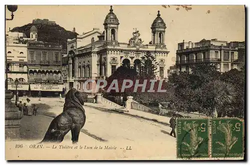 Cartes postales Oran Theatre et le lion de la mairie