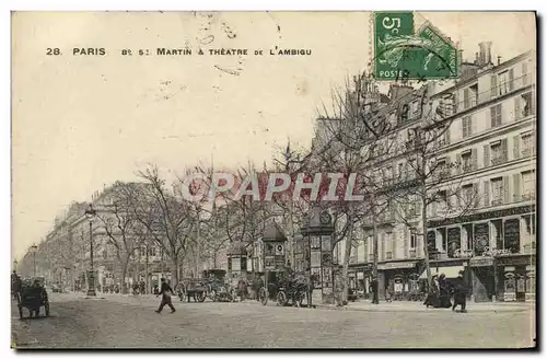 Cartes postales Paris Bd St Martin et Theatre de l&#39Ambigu