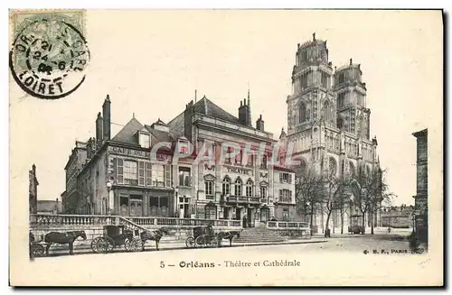 Cartes postales Theatre et cathedrale Cafe du Loiret Orleans