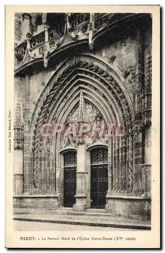 Cartes postales Niort Le Portail Nord de L&#39Eglise Notre Dame