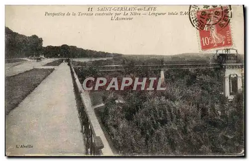 Cartes postales Saint Germain en laye Perspective de la terrasse construite par le Notre L&#39ascenseur