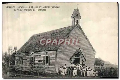 Cartes postales Madagascar Tamatave Temple de la mission protestante francaise au village indigene de Tanambao