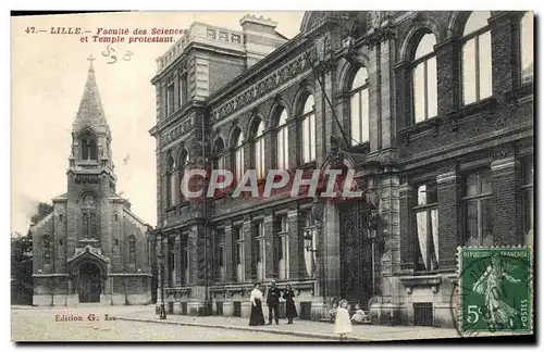 Cartes postales Lille Faculte des Sciences et Temple protestant