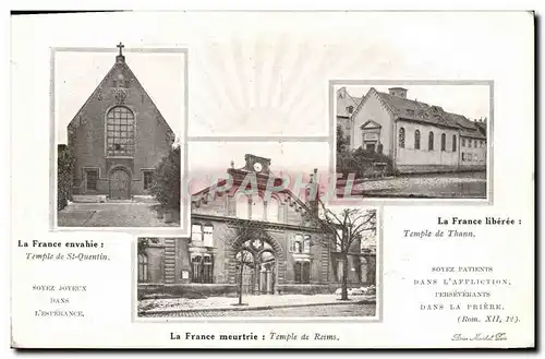 Cartes postales Temple protestant St-Quentin Thann Reims