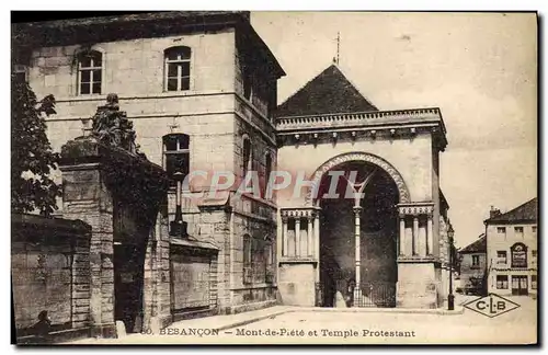 Ansichtskarte AK Besancon Mont de Piete et Temple protestant