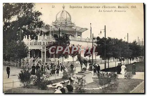 Ansichtskarte AK Biere Brasserie Marseille Exposition internationale d&#39electricite 1908 La grande brasserie