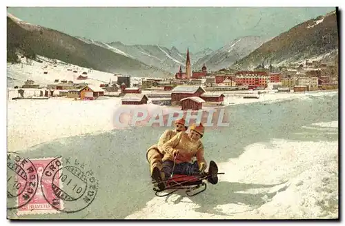 Ansichtskarte AK Sports d&#39hiver Ski Luge
