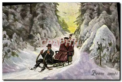 Cartes postales Sports d&#39hiver Ski Luge