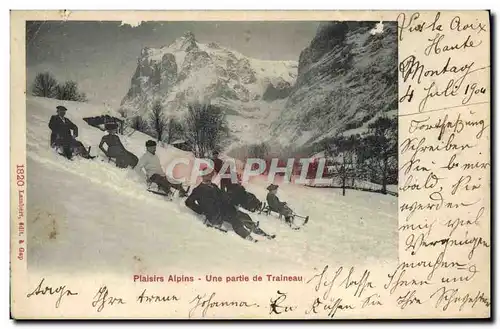 Cartes postales Sports d&#39hiver Ski Une partie de traineau