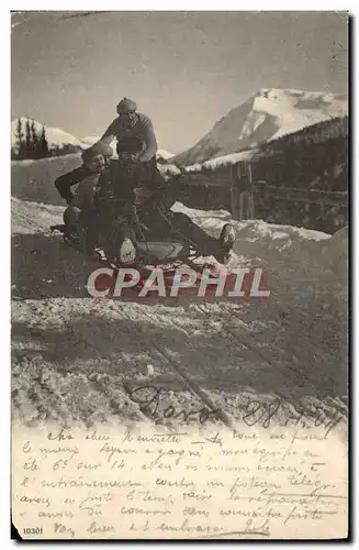Cartes postales Sports d&#39hiver Ski Luge