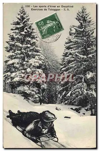 Ansichtskarte AK Sports d&#39hiver Ski Dauphine Exercices de Toboggan