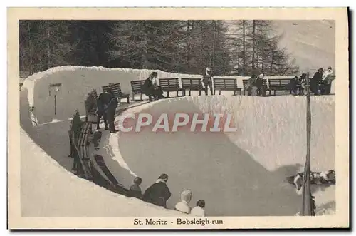 Ansichtskarte AK Sports d&#39hiver Ski Bobsleigh Run St Moritz