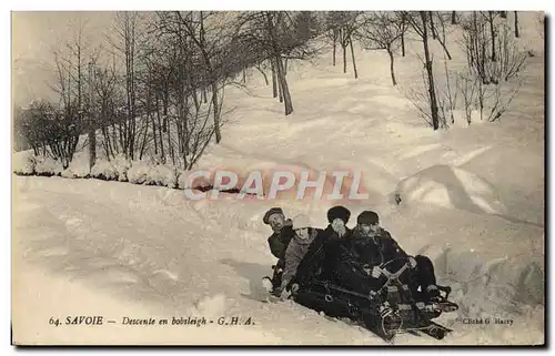 Cartes postales Sports d&#39hiver Ski Savoie Descente en Bobsleigh
