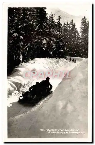 Cartes postales Sports d&#39hiver Ski Piste et course de Bobsleigh