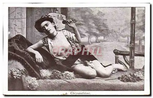 Cartes postales Nu erotique Femme Chrysantheme