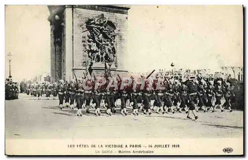 Ansichtskarte AK Militaria Fetes de la Victoire 14 juillet 1919 Le defile Marins americains