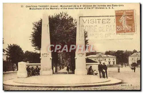 Ansichtskarte AK Militaria Chateau Thierry Monument de la 3eme division de l&#39armee des Etats Unis