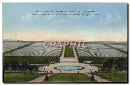 Cartes postales Militaria Meuse Argonne Cimetiere americain De Romagne sous Montfaucon