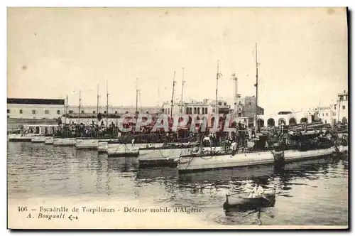 Cartes postales Bateau Guerre Escadrille de torpilleurs Defense mobile d'Algerie