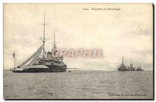 Cartes postales Bateau Guerre Escadre au mouillage