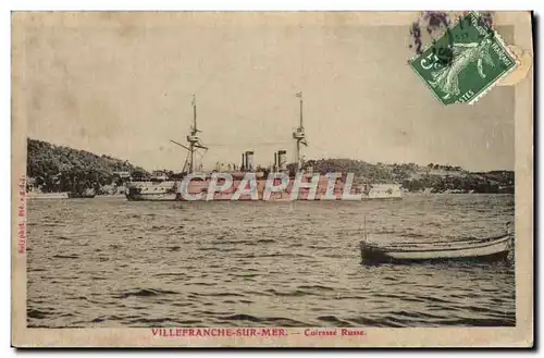 Ansichtskarte AK Bateau Guerre Villefranche sur Mer Cuirasse Ruse Russie Russia (carte en soire)