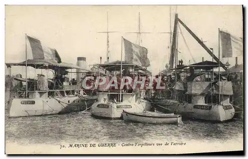 Ansichtskarte AK Bateau Guerre Contre torpilleurs vus de l&#39arriere