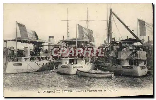 Cartes postales Bateau Guerre Contre torpilleurs vus de l'arriere