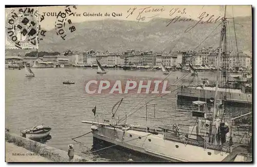 Ansichtskarte AK Bateau Guerre Toulon Vue generale du quai