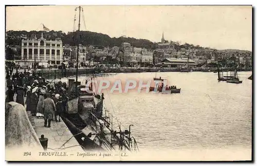 Ansichtskarte AK Bateau Guerre Trouville Torpilleurs a quai