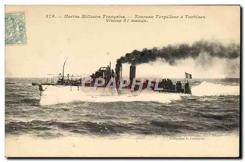 Cartes postales Bateau Guerre Nouveau torpilleur a turbines