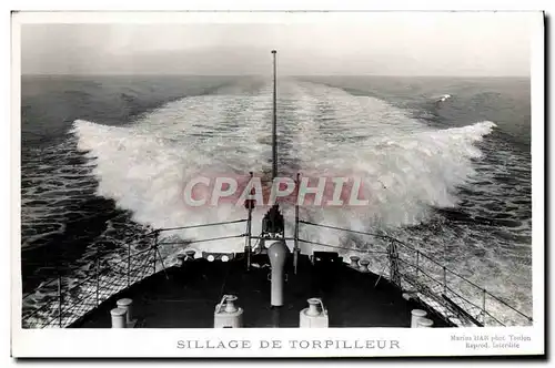 Cartes postales moderne Bateau Guerre Sillage de torpilleur