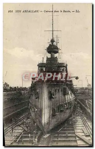 Ansichtskarte AK Bateau Guerre Sidi Abdallah Cuirasse dans le bassin