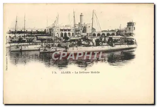 Ansichtskarte AK Bateau Guerre Alger La defense mobile