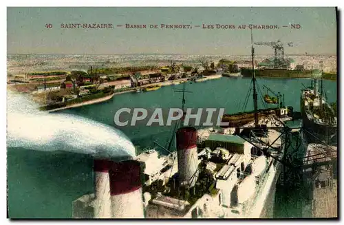 Cartes postales Bateau Guerre Saint Nazaire Bassin de Penhoet Les docks au charbon