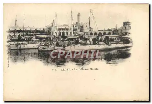 Cartes postales Bateau Guerre Alger La defense mobile