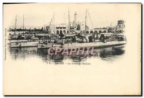 Cartes postales Bateau Guerre Alger La defense mobile