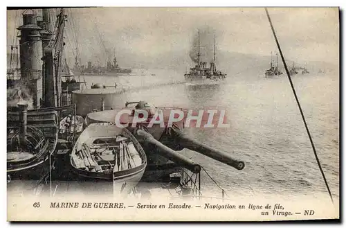 Cartes postales Bateau Guerre Service en escadre Navigation en ligne de file