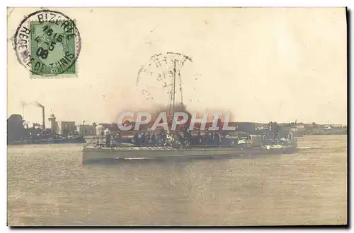 CARTE PHOTO Tunisie Tunis Bateau Guerre