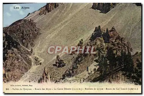 Cartes postales Les Alpes Vallee du Queyras Route des Alpes La Casse Deserte Rochers de Gypse Route du col Izard