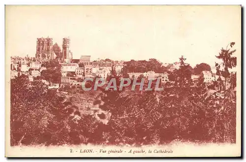 Cartes postales Laon Vue Generale a gauche La cathedrale