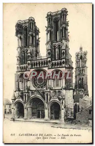 Cartes postales Laon Facade de la Cathedrale