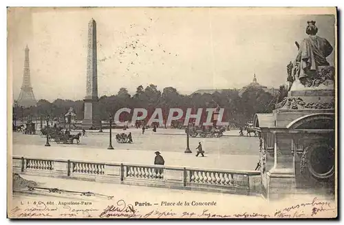 Ansichtskarte AK Paris Place de la Concorde Tour Eiffel