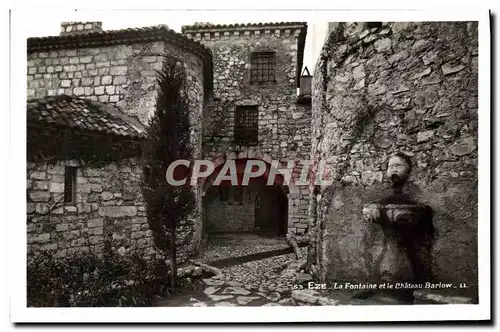 Cartes postales Cote d&#39Azur Eze La fontaine et le chateau Barlow