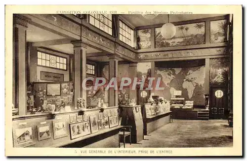 Ansichtskarte AK Paris Exposition coloniale 1931 Pavillon des missions protestantes Vue generale de l&#39interieu