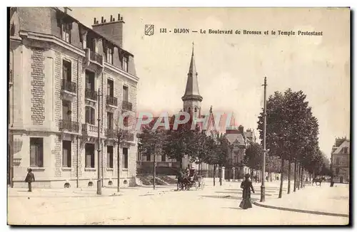 Ansichtskarte AK Dijon Le boulevard de Brosses et le temple protestant