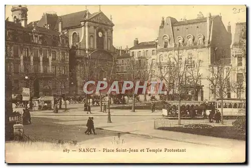 Cartes postales Nancy Place Saint Jean et Temple protestant