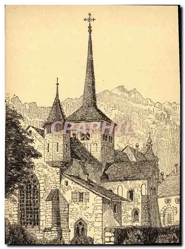 Cartes postales Temple de Romainmotier Vue du Nord Est