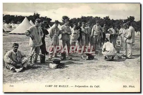 Ansichtskarte AK Militaria Camp de mailly Preparation du cafe