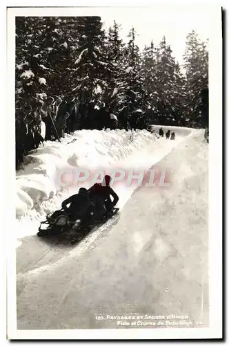 Cartes postales Sports d&#39hiver Ski Piste et course de Bobsleigh